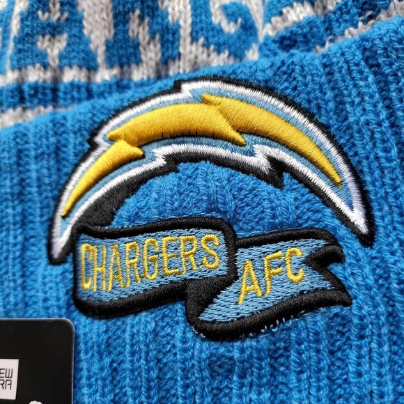 NWT Los Angeles Chargers Sport Knit Pom Beanie Fleece Lining OSFA Unisex - Picture 2 of 5
